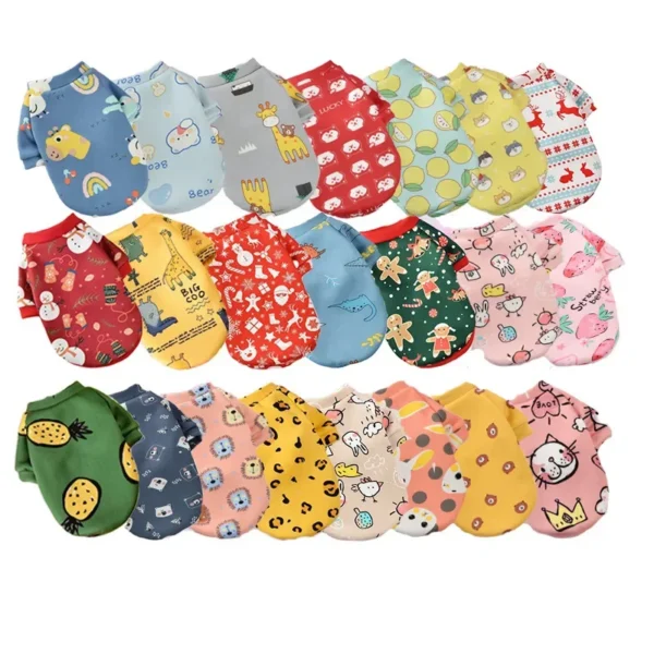 Printed Cat Clothes Warm Fleece Pullover Sweater