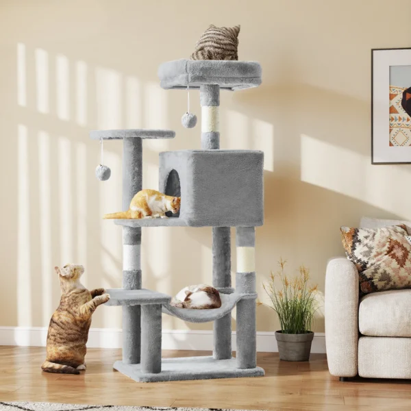 Large Cat Tree With Scratching Posts And House